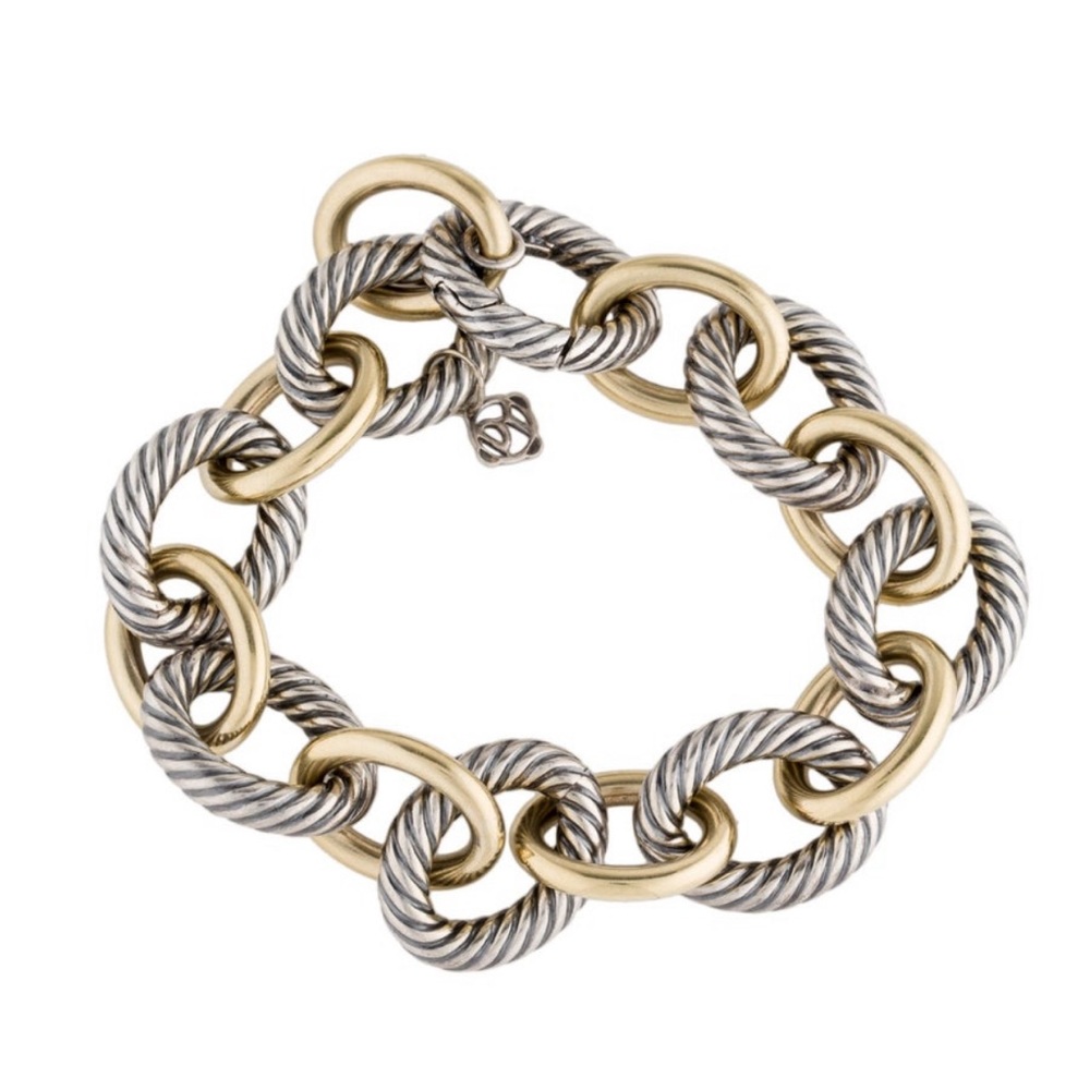 David Yurman Bracelet two-tone oval link chain